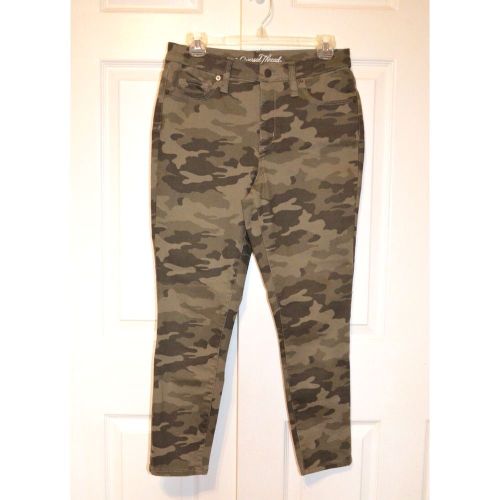 Universal Thread‎ Camo Jeans Womens High-Rise Cropped Skinny Size  8 Inseam 25" - Picture 7 of 14